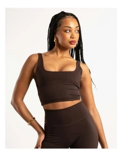 Square Neck Tank in Chocolate