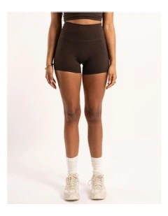 Not Your Basic Invisible Scrunch Shorts in Chocolate