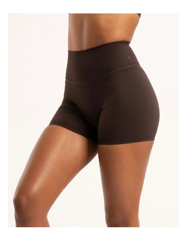 Not Your Basic Invisible Scrunch Shorts in Chocolate image 2