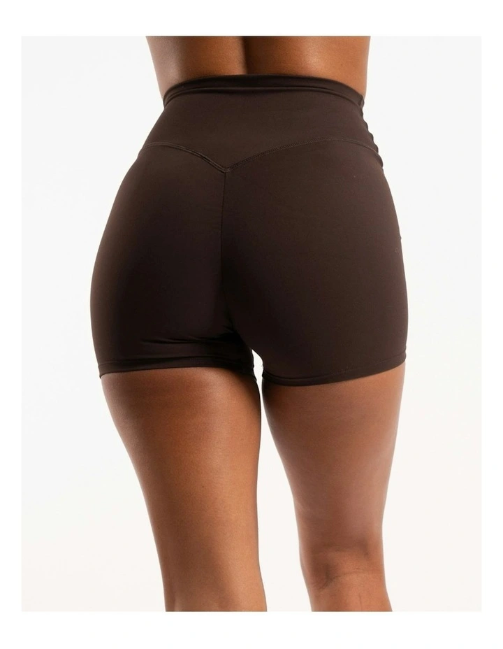Not Your Basic Invisible Scrunch Shorts in Chocolate image 3