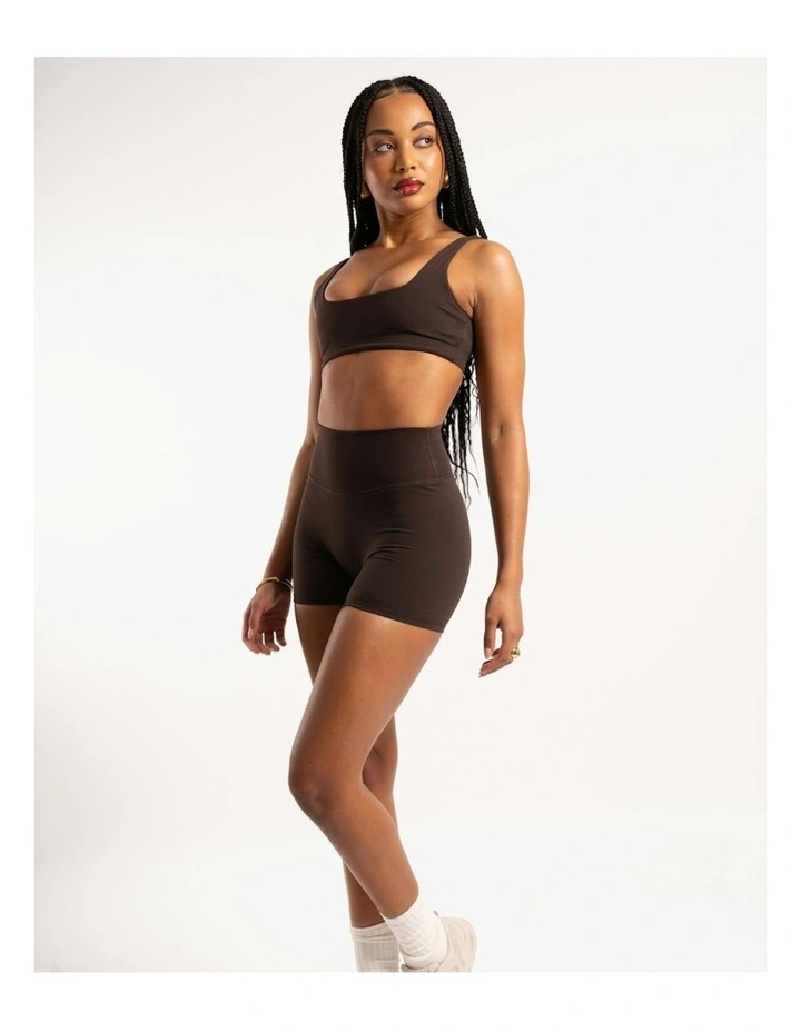 Not Your Basic Invisible Scrunch Shorts in Chocolate image 4