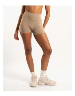 Not Your Basic Invisible Scrunch Shorts in Latte