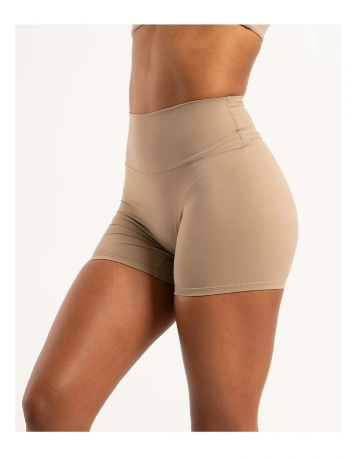 Not Your Basic Invisible Scrunch Shorts in Latte image 2