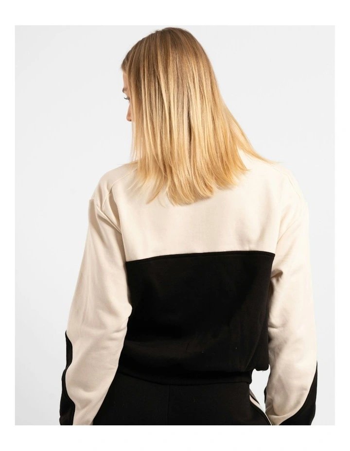 Quarter Zip Jumper in Black/White image 3