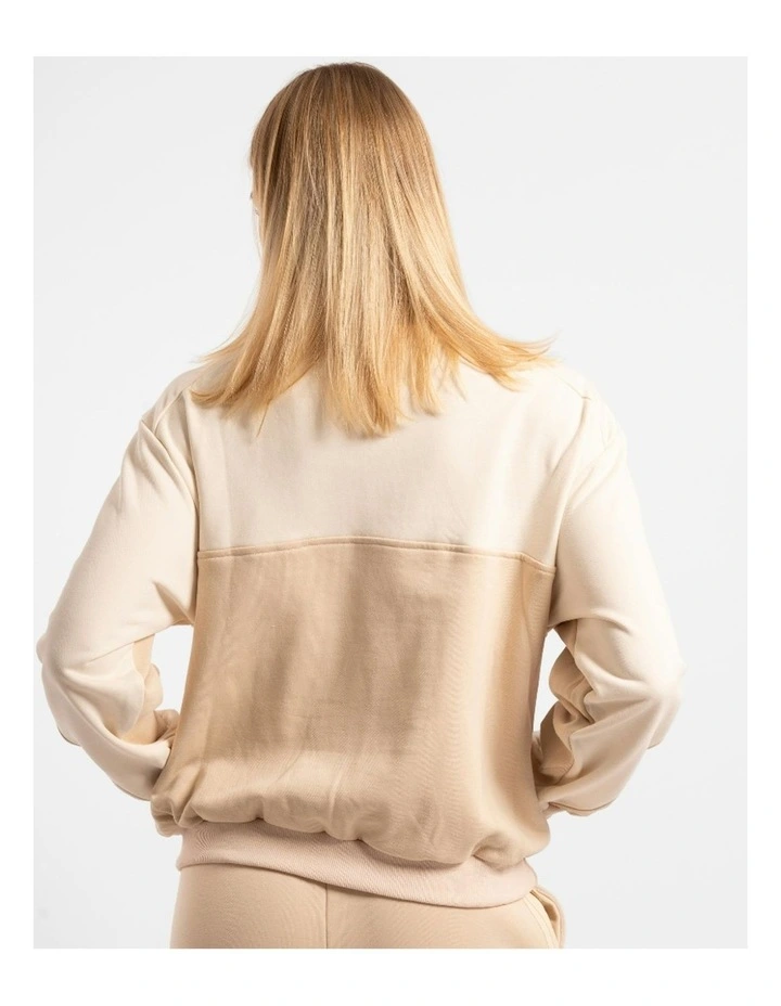 Quarter Zip Jumper Off-White/Sand image 3