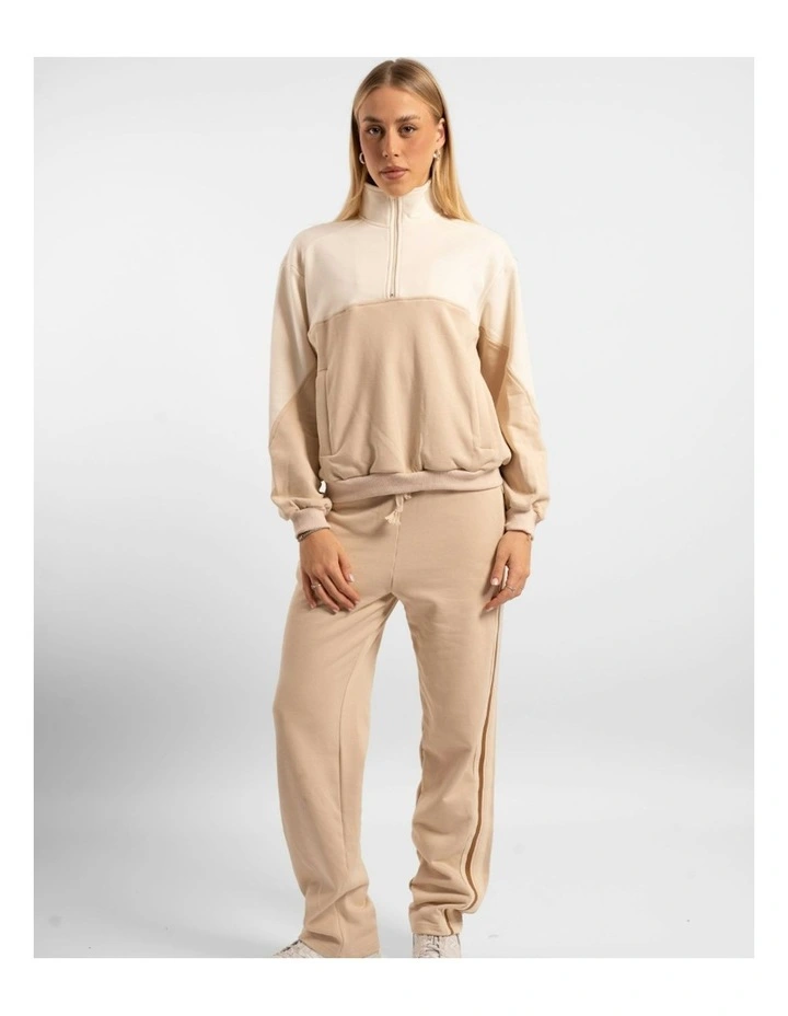 Quarter Zip Jumper Off-White/Sand image 4