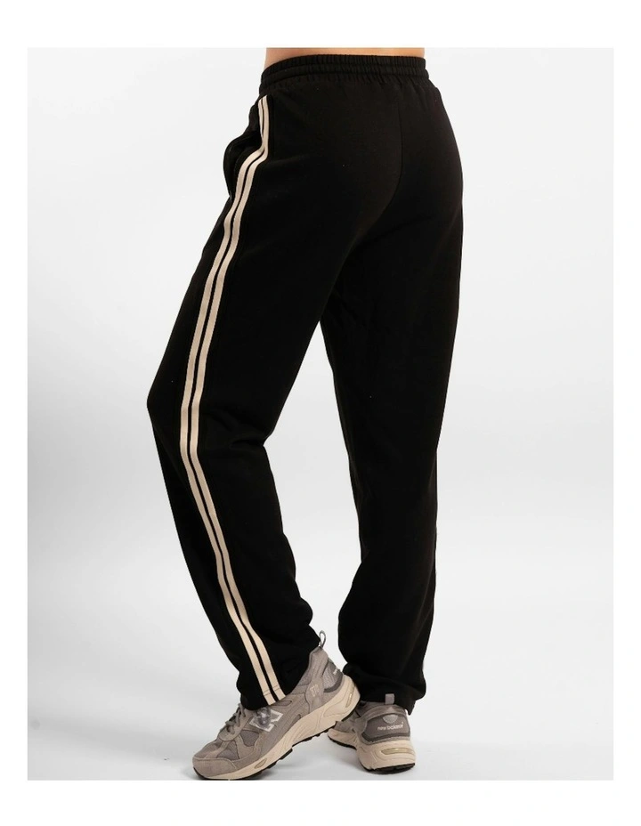 Straight Leg Track Pant in Black/White image 2