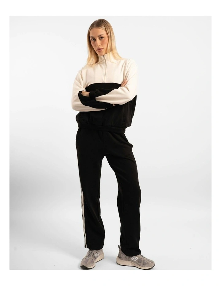 Straight Leg Track Pant in Black/White image 5