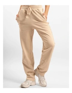 Straight Leg Track Pant in Sand