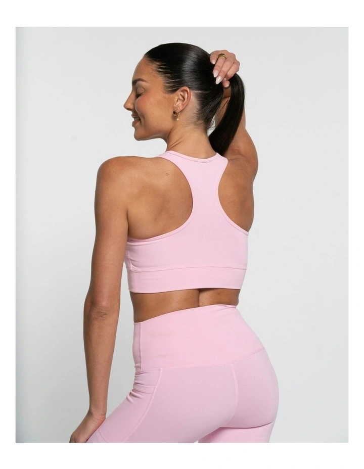 Racer Crop Top in Baby Pink image 2