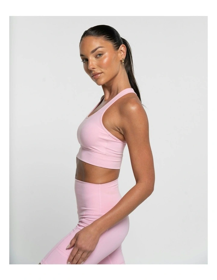 Racer Crop Top in Baby Pink image 3