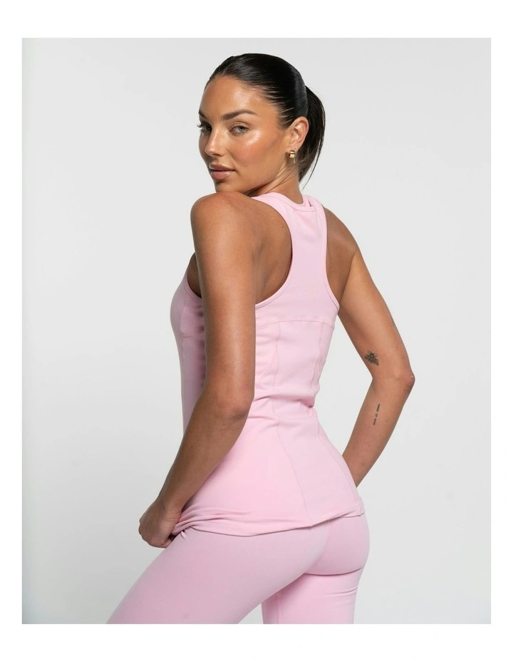Racer Tank in Baby Pink image 2