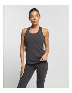 Racer Tank in Charcoal
