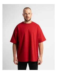 Luxe Oversized Tee in Red