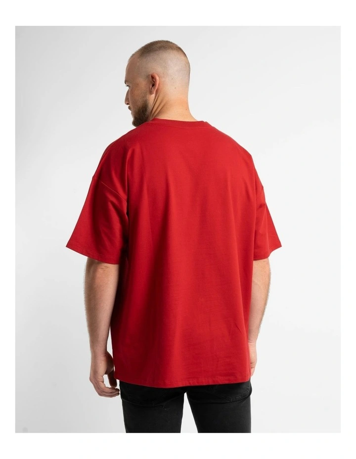 Luxe Oversized Tee in Red image 2