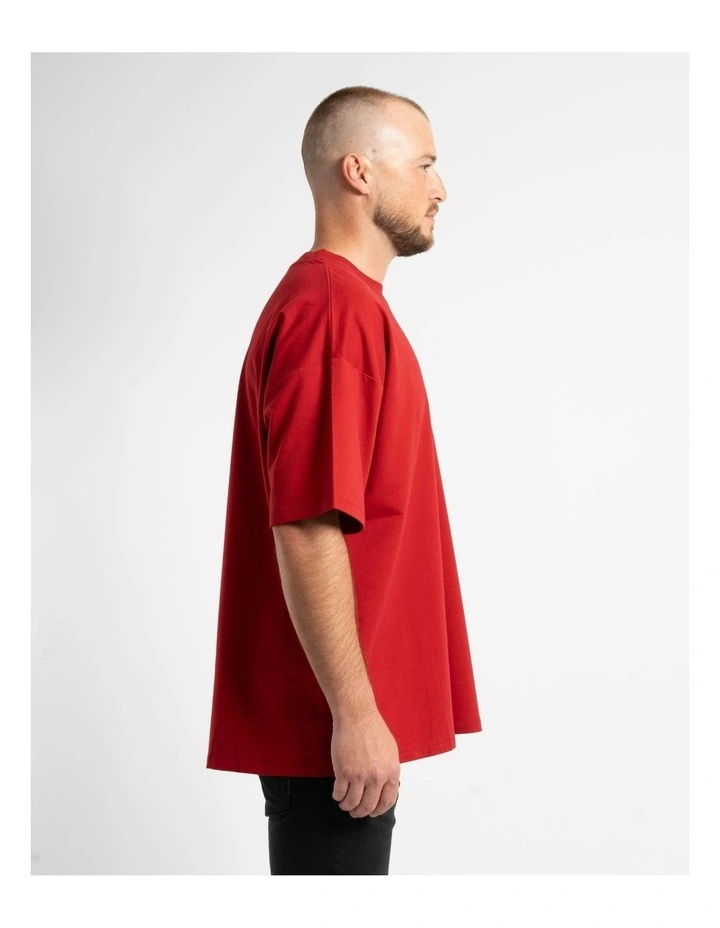 Luxe Oversized Tee in Red image 3