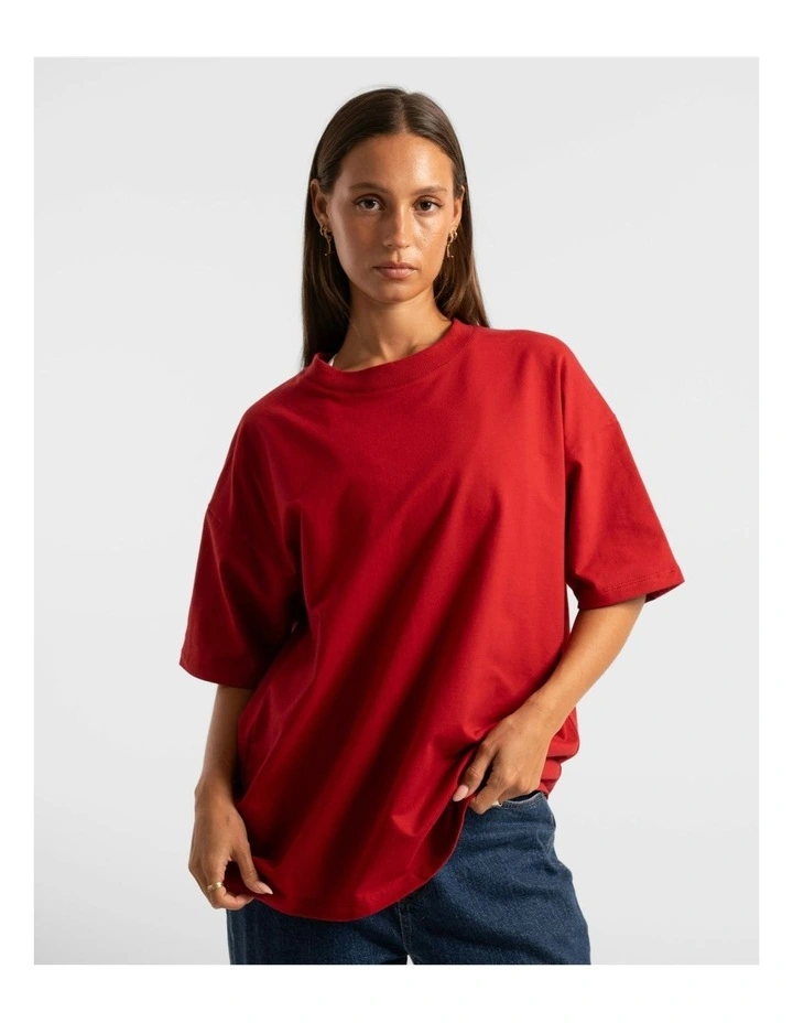 Luxe Oversized Tee in Red image 5