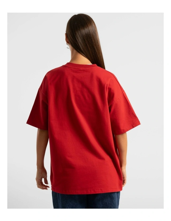 Luxe Oversized Tee in Red image 6