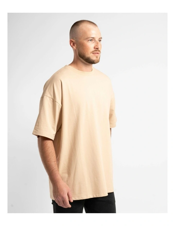 Luxe Oversized Tee in Sand image 3
