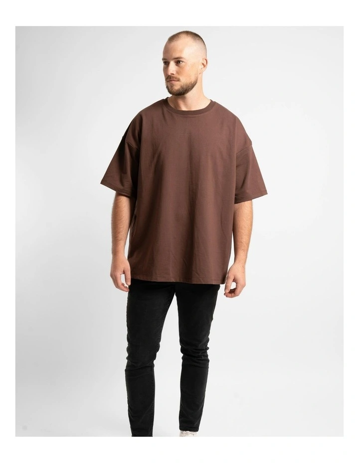 Luxe Oversized Tee in Chocolate image 3
