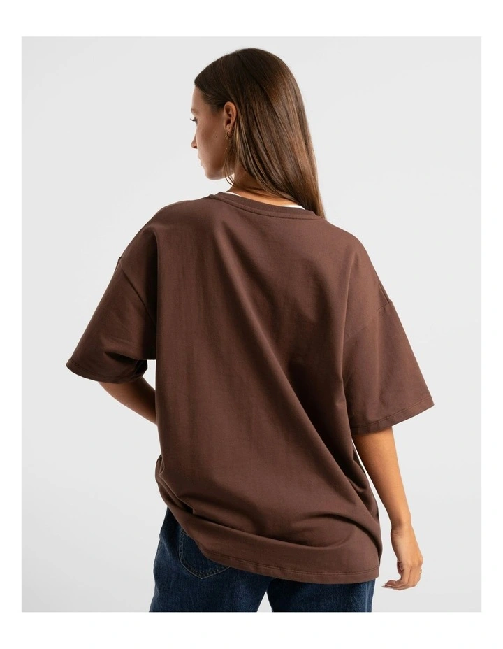 Luxe Oversized Tee in Chocolate image 7