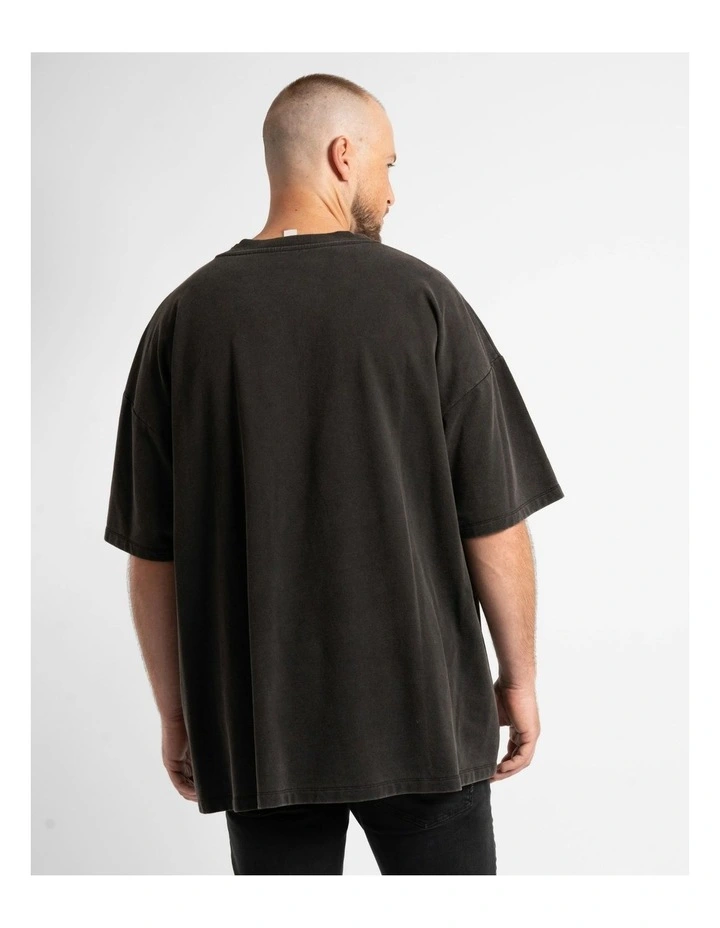 Luxe Oversized Tee in Washed Black image 2