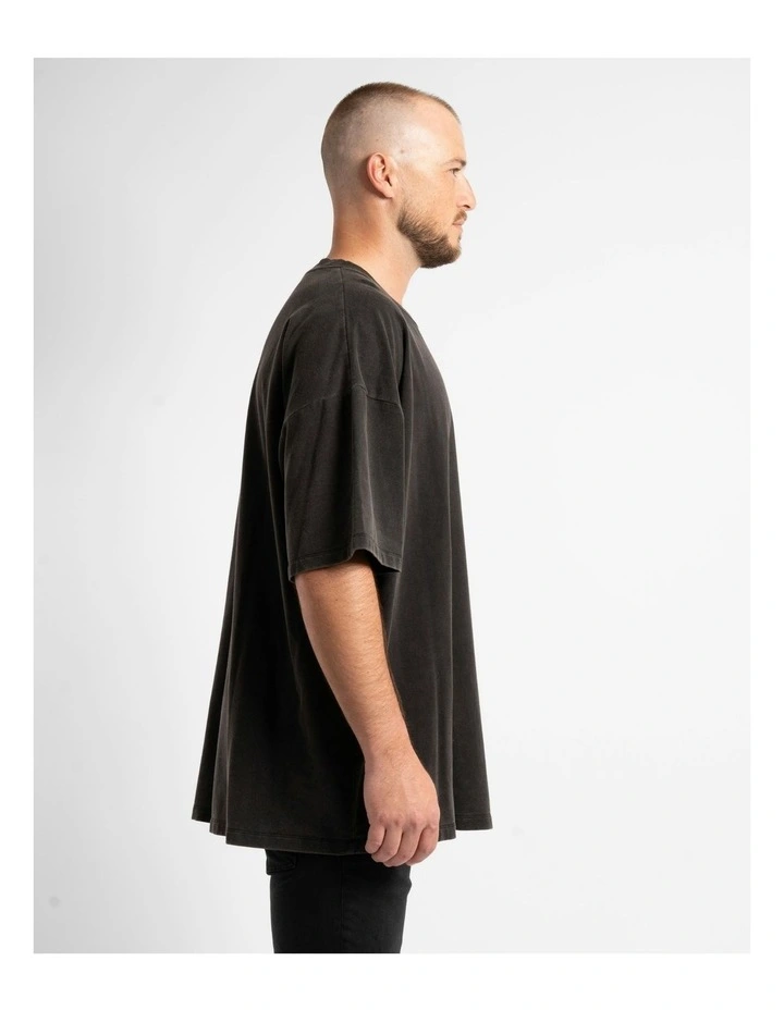 Luxe Oversized Tee in Washed Black image 3