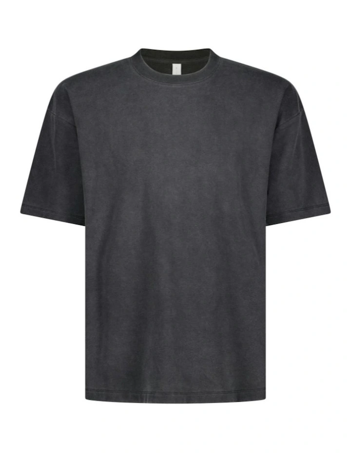 Luxe Oversized Tee in Washed Black image 4