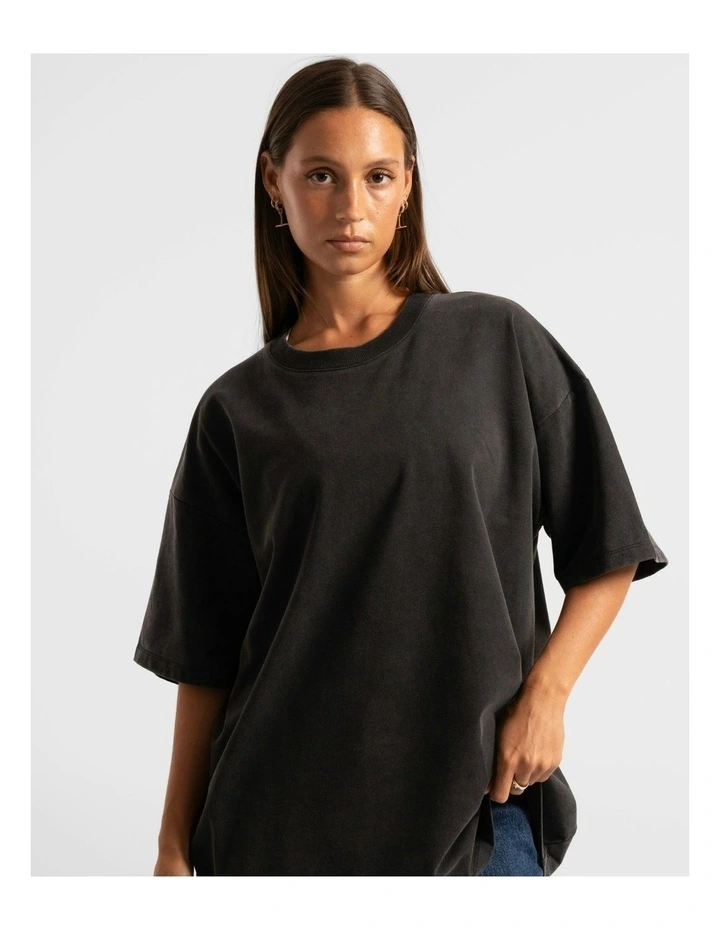 Luxe Oversized Tee in Washed Black image 5