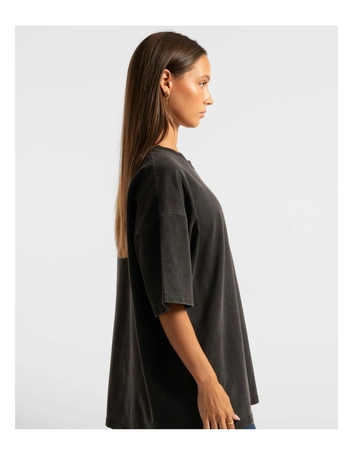 Luxe Oversized Tee in Washed Black image 7