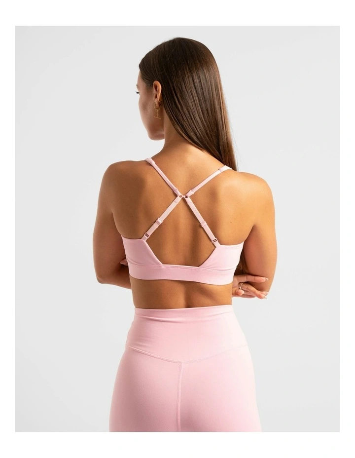 Cross Over Crop Top in Baby Pink image 2
