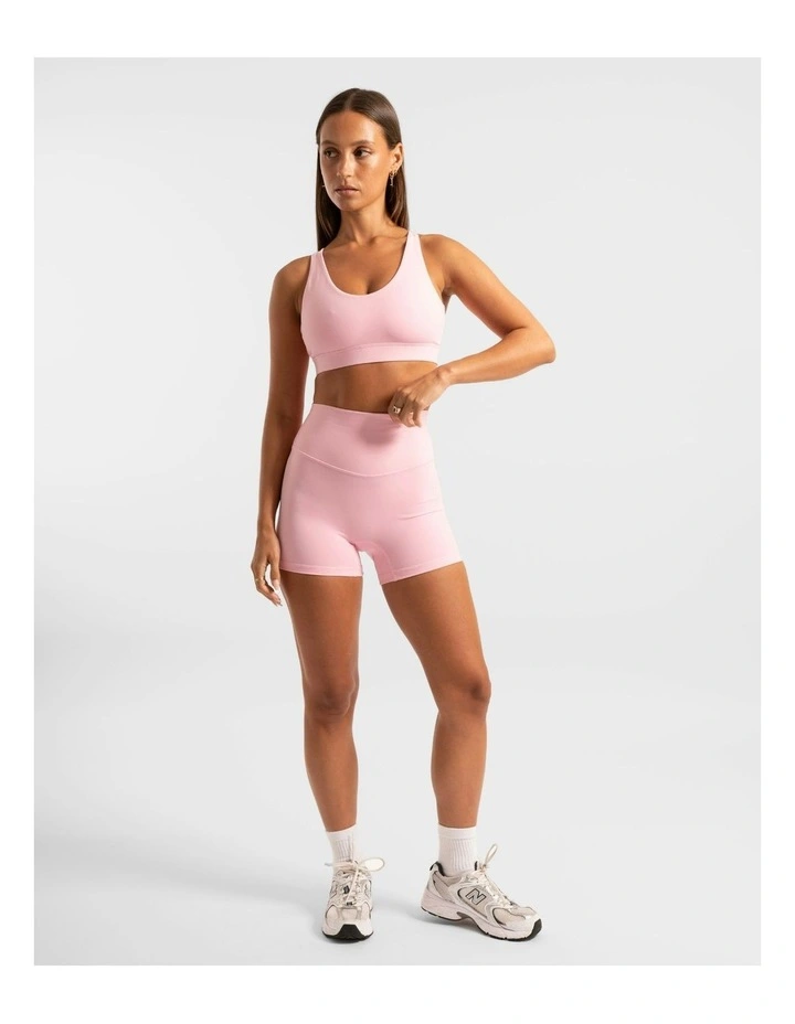 Cross Over Crop Top in Baby Pink image 3