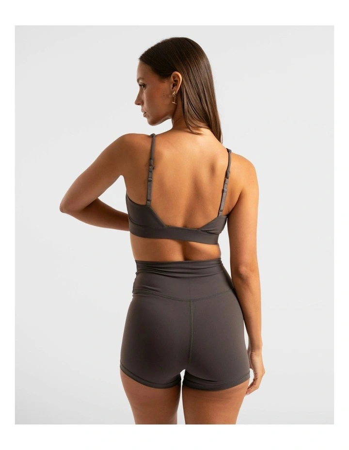 Cross Over Crop Top in Charcoal image 4