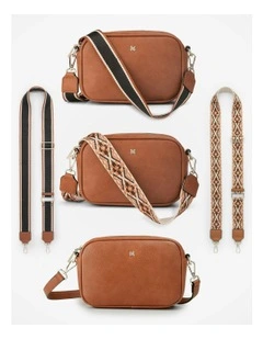 Monica Crossbody Bag & 3 Straps in Brown