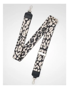 Leopard Patterned Bag Strap in Black