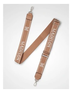 Monogram Stripe Bag Strap in Brown