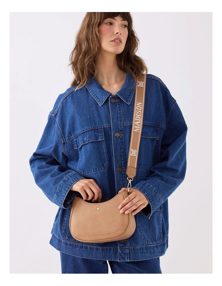 Monogram Stripe Bag Strap in Brown image 2