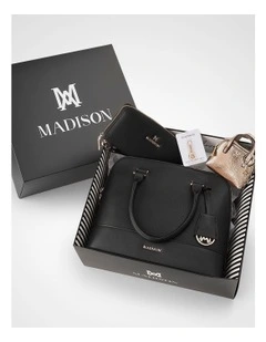 Grace Satchel, Wallet & Mini Coinpurse Giftbox in Black