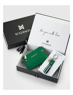 Stripe Keychain & Cardholder Wallet Giftbox in Green