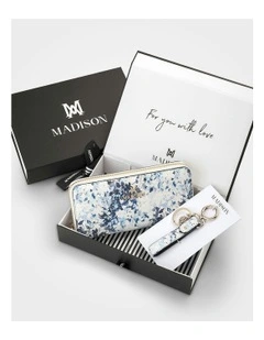 Keychain And Large Wallet Giftbox in Blue