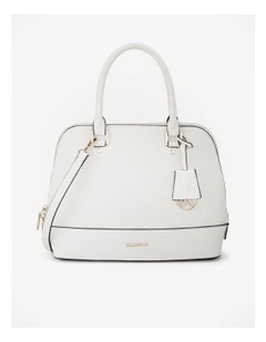 Grace Medium Dome Satchel Bag in White