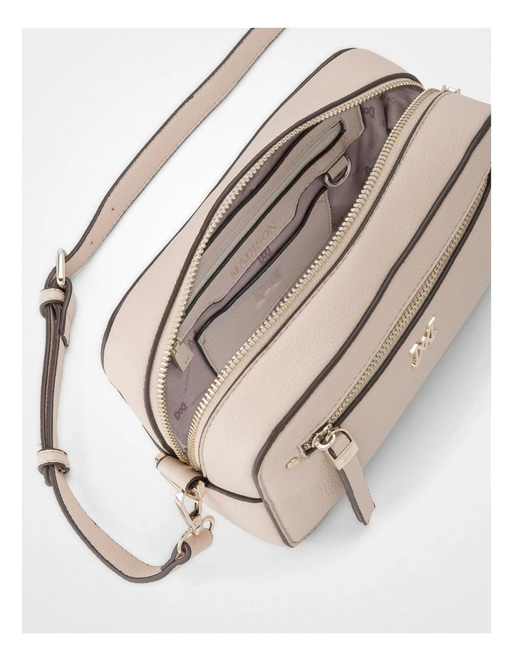 Molly Camera Crossbody Bag + Monogram Strap in Beige image 4