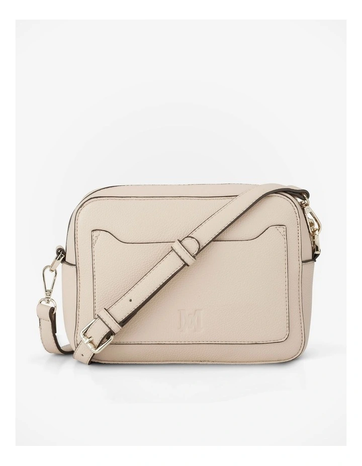 Molly Camera Crossbody Bag + Monogram Strap in Beige image 5
