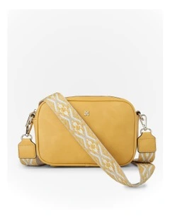 Monica Camera Crossbody Bag + Aztec Strap in Yellow