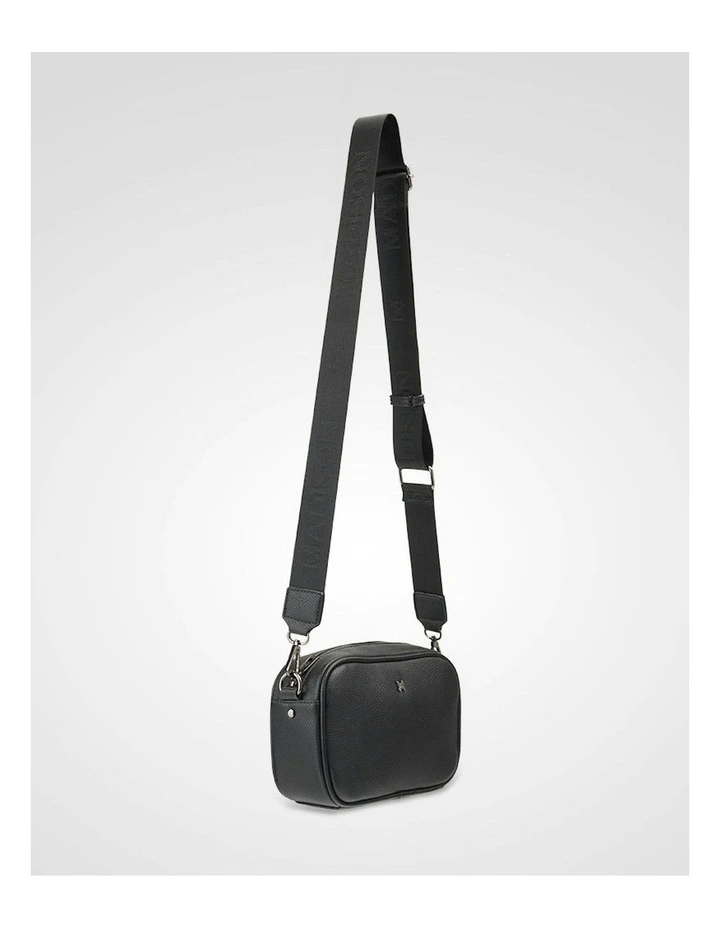 Monica Camera Crossbody Bag + Monogram Strap in Black image 2