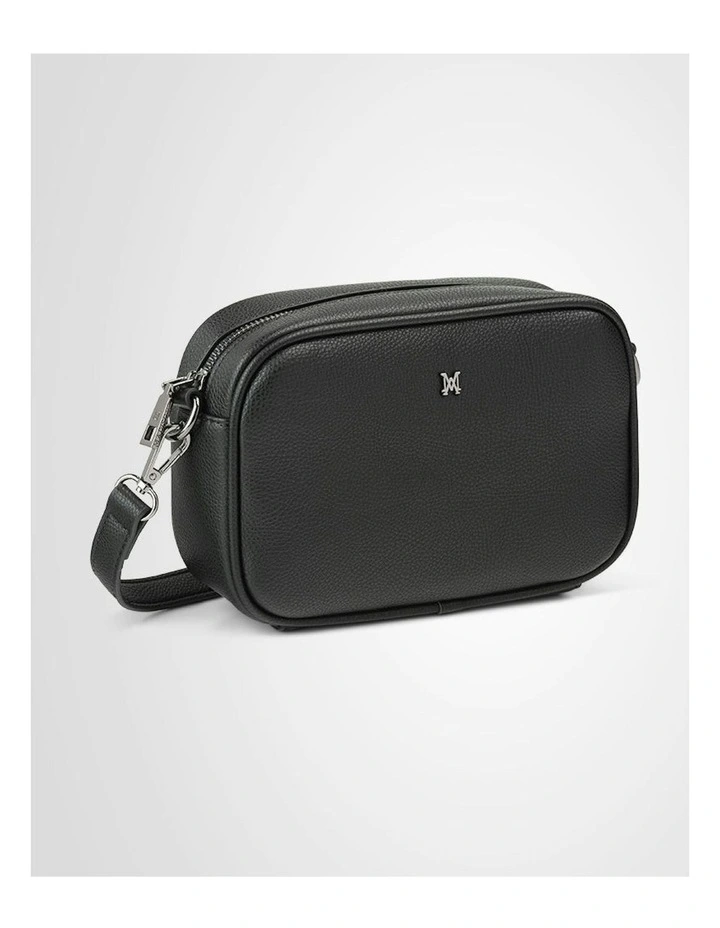 Monica Camera Crossbody Bag + Monogram Strap in Black image 3