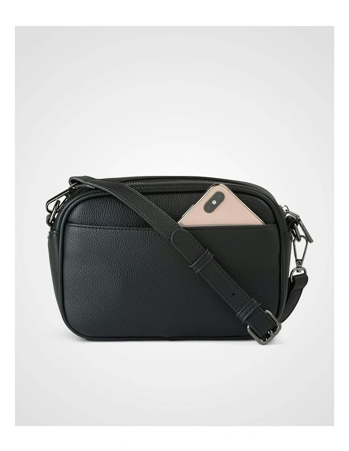 Monica Camera Crossbody Bag + Monogram Strap in Black image 5