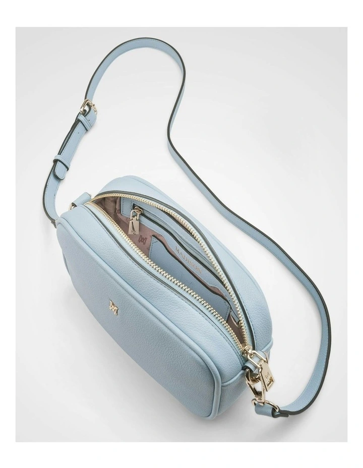 Monica Camera Crossbody Bag + Monogram Strap in Blue image 3