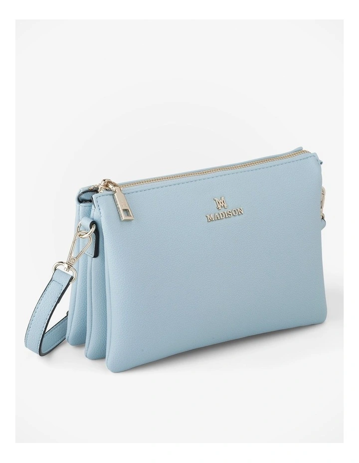 Avery 3 Compartment Crossbody Bag in Blue image 4