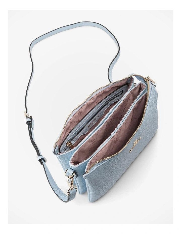 Avery 3 Compartment Crossbody Bag in Blue image 5